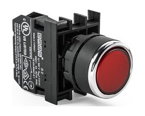 Кнопка натискна кругла (1НЗ) червона