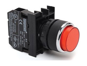 Кнопка натискна кругла (1НЗ) червона