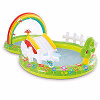 Детский надувной игровой центр-бассейн Intex «Мой сад» 290x180x104 см, 450 литра,с надувными игрушками,