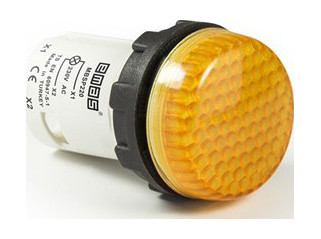 Моноблокова світлосигальна арматура світлодіодна 220 В АС жовта (ячолисте скло)