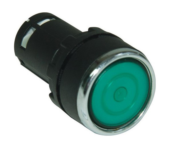 Моноблок кнопка зелена з фіксацією (1НО)