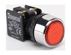Кнопка натискна кругла (1НЗ) червона