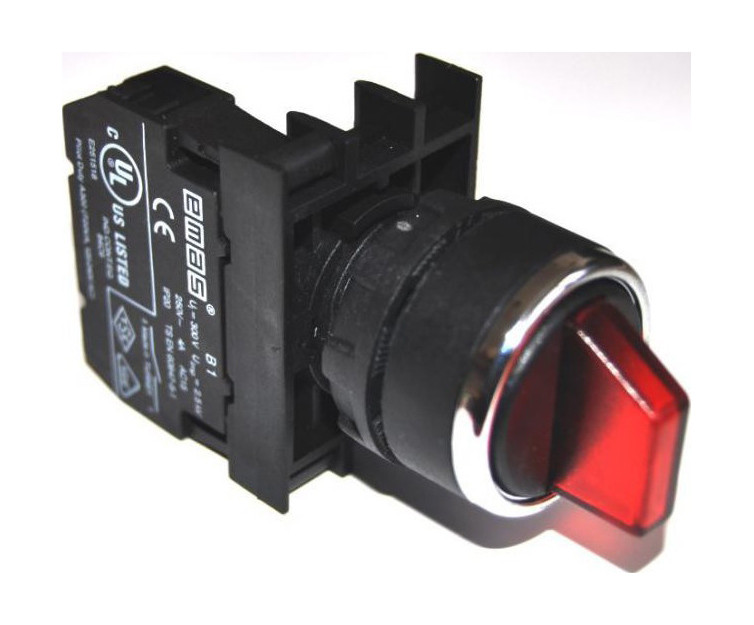 Перемикач 0-1 без фіксації (1НО) червоний