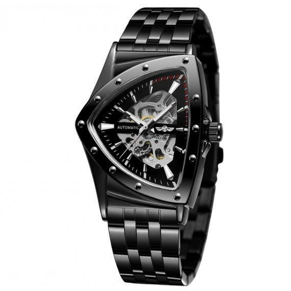 Чоловічий наручний трикутний годинник Winner Future (Чорний), фото 1