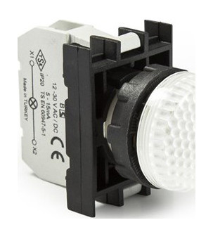 Сигнальна арматура зі світлодіодом 12-30 В AC/DC біла