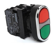 Кнопка здвоєна червоно-зелена (1НО + 1 НЗ)