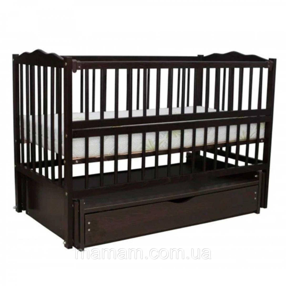 Дитяче ліжечко Дубок Веселка шарнір/ящик Венге, фото 1