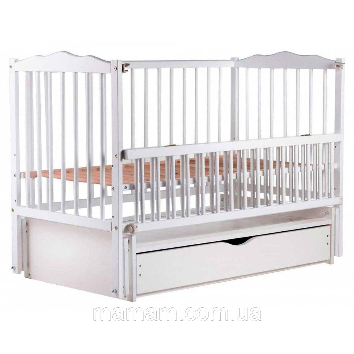 Дитяче ліжечко Дубок Веселка шарнір/ящик Белый, фото 1