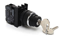 Кнопка з ключем 0-1 ключ витягується в положеннях 0 і 1 (1НО)