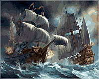 Картина по номерам Babylon Сражение кораблей во время шторма (VP257) 40 х 50 см