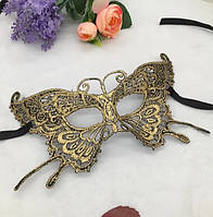 Маскарадна маска для обличчя Метелик one size золотистий
