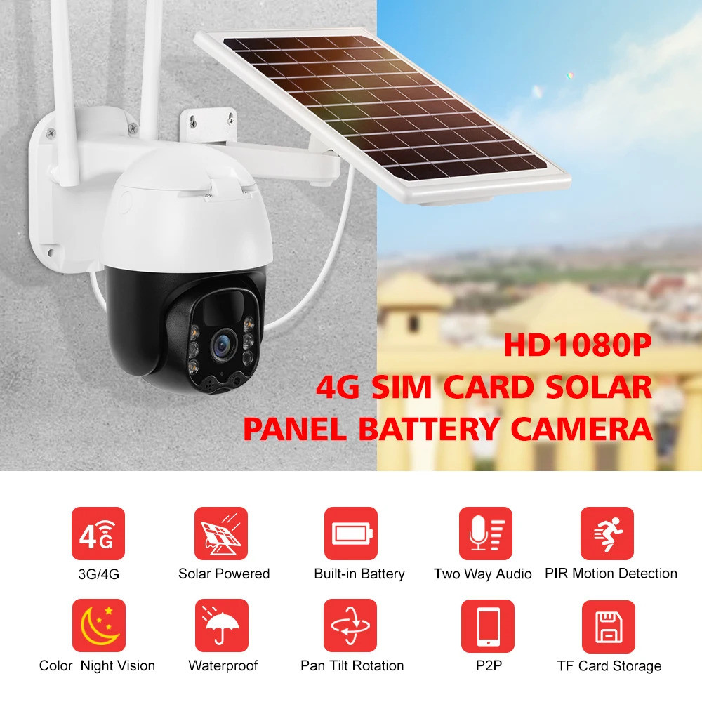 Камера відеоспостереження tp8 v380 pro solar 4Gi with battery, Вуличне відеоспостереження з сонячною панеллю