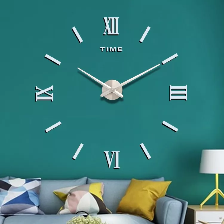 Великий настінний годинник Horloge 3D DIY кварц 27/37/47 55 см ЗОЛОТО, фото 1