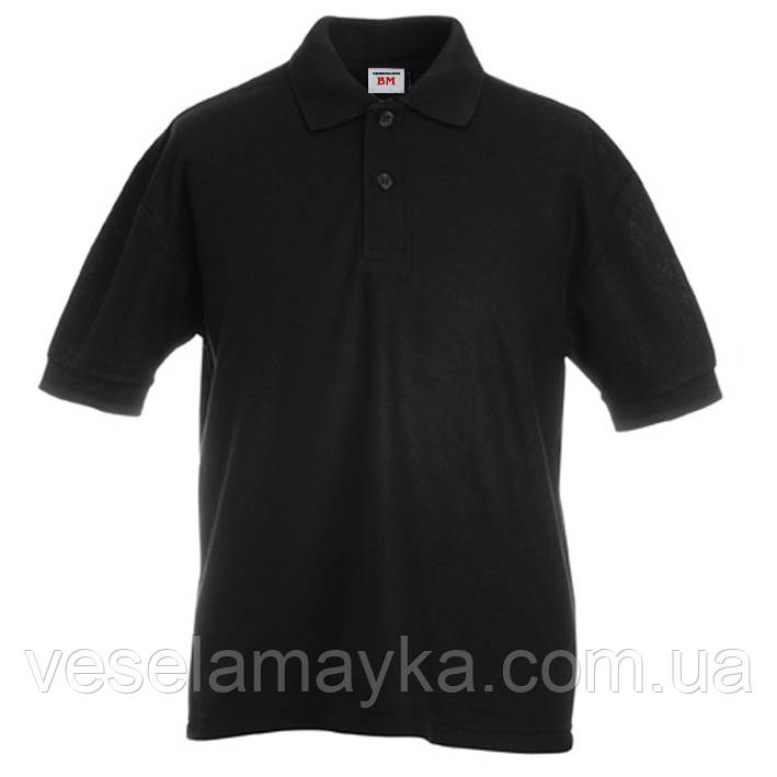 Дитяча чорна футболка поло (Преміум), фото 1
