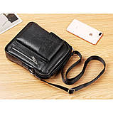 Чоловіча сумка через плече Weixier Барсетка Чоловіча сумка для документів Чорна, фото 6