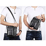 Чоловіча сумка через плече Weixier Барсетка Чоловіча сумка для документів Чорна, фото 4