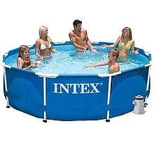 Каркасний басейн Intex 28202 - 3, 305 x 76 см (1 250 л/год, тент, підстилка) топ