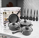 Каструлі набір з 13 предметів, антипригарні каструлі та сковороди LY-381, Кухонний набір посуду Royal Mark, фото 2