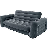 Надувной диван Intex 66552, 203 х 224 х 66 см. Флокованный диван трансформер 2 в 1 топ