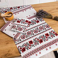 Рушники вафельні "Орнамент червоний" 75х35 см (комплект 4шт)