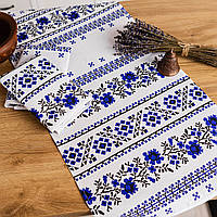 Рушники вафельні "Орнамент синій" 75х35 см (комплект 4шт)