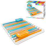 Надувний плотик матрац подвійний Intex 56897 (2 підсклянники, 2 подушки, ремкомплект, 198-160 см.), фото 3