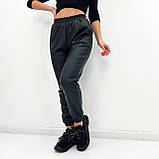 📌 Жіночі штани джоггери з еко-шкіри, висока посадка, на резинці | Шкіряні брюки тонкі, без флісу | Норма, фото 6