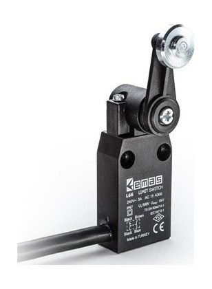 Вимикач кінцевий з пластиковою консоллю та металевим роликом d = 18 mm (1НО + 1 НЗ)