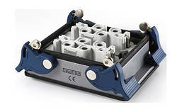 Корпус з розеткою 2х(4х80А + 2х16А) 4-х роликом фіксатором (монтаж на перегородці нижнє введення) (12 виводів)