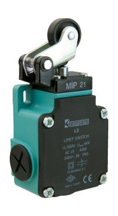 Вимикач кінцевий з металевою консоллю та пластиковим роликом d=22 mm (1НО + 1НЗ)