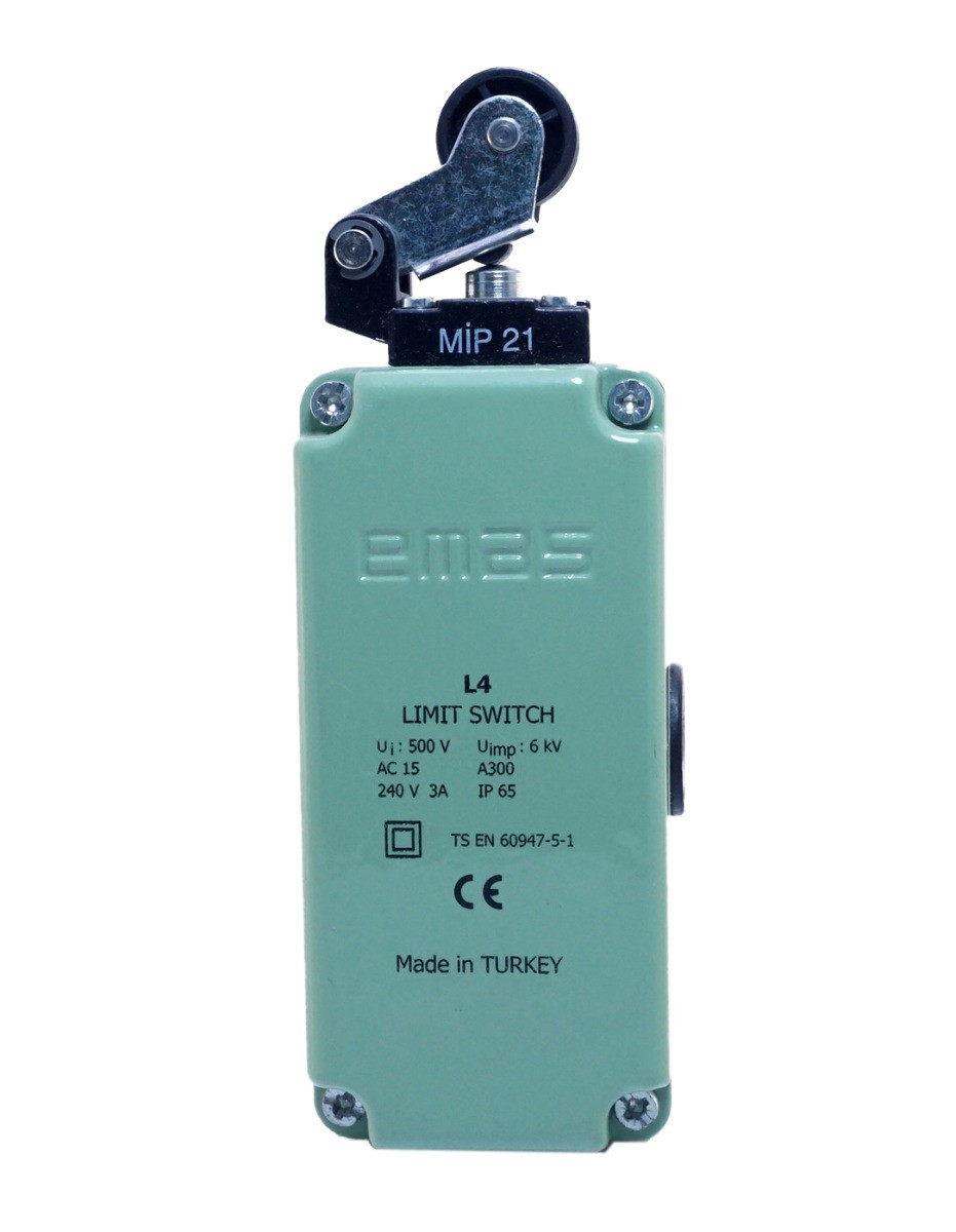 Вимикач кінцевий з алюмінієвою консоллю та пластиковим роликом d=22 mm (2НО + 2 НЗ)