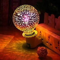 Лампа світлодіодна декоративна 3D Феєрверк C80-3D, Світильник, фото 4