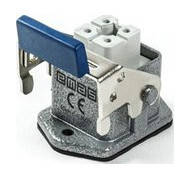 Корпус із розеткою стаціонарний, пряме введення, металевий фіксатор (4 виведення)