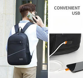 Рюкзак Joy Start js974 1937 чорний, Міський повсякденний рюкзак з USB виходом
