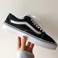 Мужские кроссовки Vans Old Skool, Black/White вансы ванс