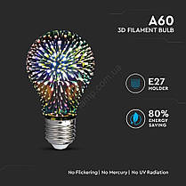 Лампа світлодіодна декоративна 3D Феєрверк A60 E27 LED, Світильник, фото 5