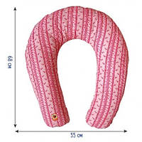 Подушка для кормления розовая МС 110612-03 чехол с молнией р.68х55см