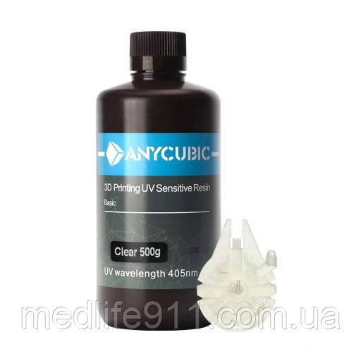 Смола Anycubic 405nm UV resin, прозорий колір, 0,5 л, фото 1