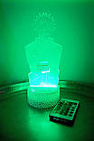 Акриловий 3D світильник - нічник Аніме Магічна битва Годжо Сатору 16 кольорів + пульт (підставка світиться), фото 3