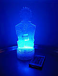 Акриловий 3D світильник - нічник Аніме Магічна битва Годжо Сатору 16 кольорів + пульт (підставка світиться), фото 9