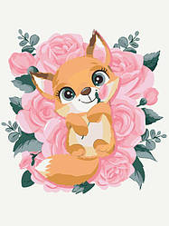 Картина за номерами BrushMe Лисичка в квітах (KBS0001) 30 х 40 см (Без коробки)