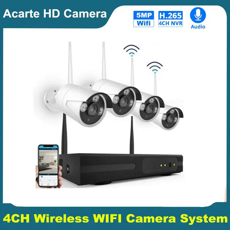 Реєстратор + Камери DVR KIT H.265 WIFI 3340 KIT 4 CH, Комплект відеоспостереження на 4 камери