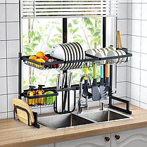 Сушарка для посуду з нержавіючої сталі,Storage Shelf Sink storage rack XL-738, Органайзер для кухні, фото 3