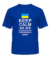 Мужская Футболка Keep calm we are protected, Размер XS