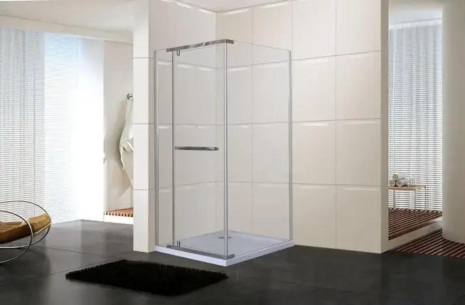 Душова кабіна INSANA Viera 7002 90x90x190 см без піддону хром прозоре скло розпашні двері, фото 4