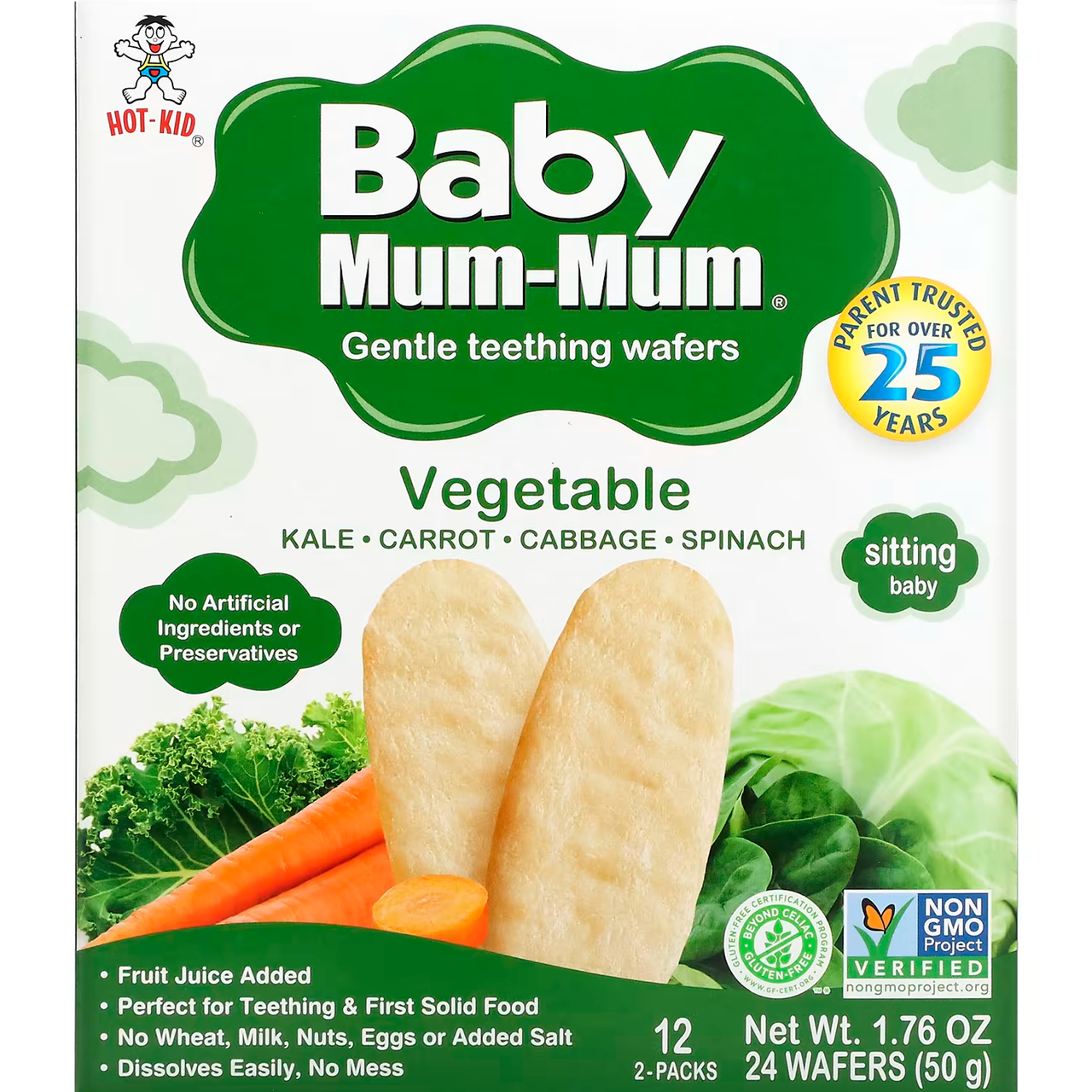 Вафлі для м'якого прорізування зубів Baby Mum-Mum з овочами, 24 шт, фото 1