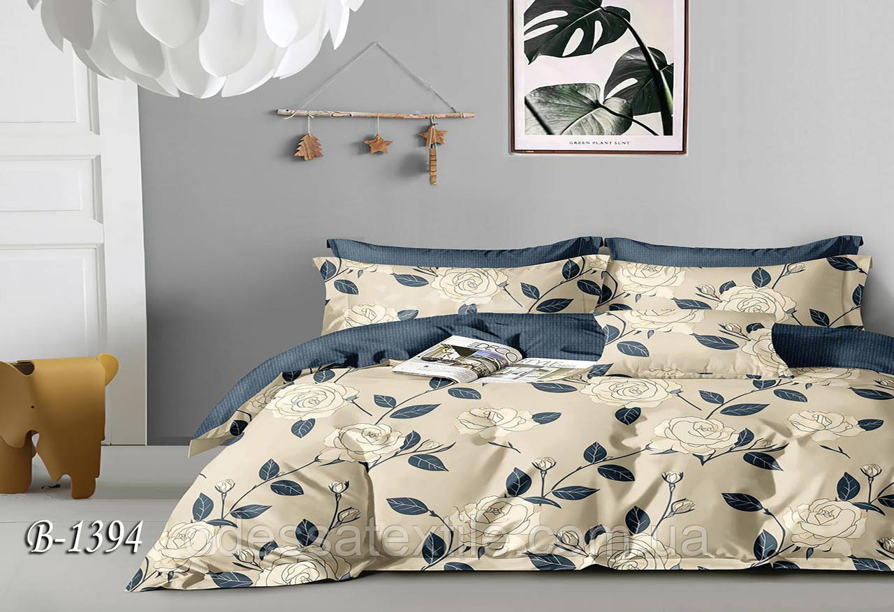 Євро постільна білизна Тет-@-Тет В-1394 бязь (економ), фото 1