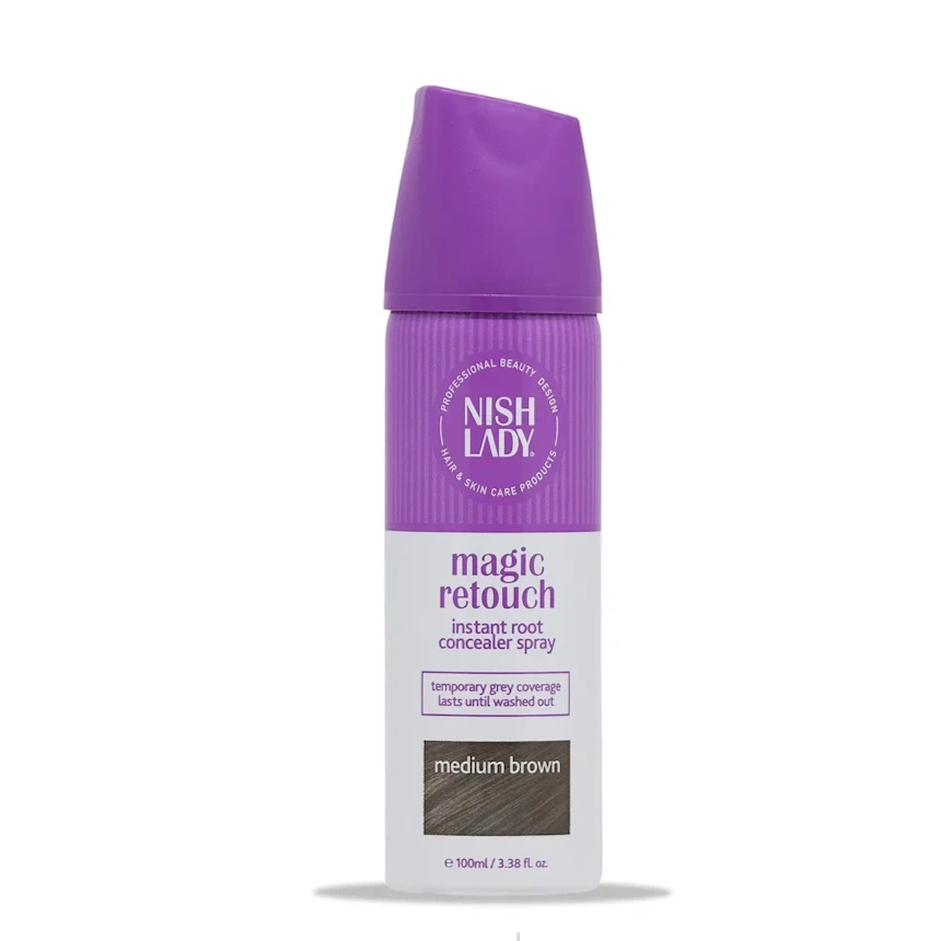 Спрей для маскування сивини та коріння NishLady Hair Magic Retouch Root Concealer Коричневий, 100мл (20105004)
