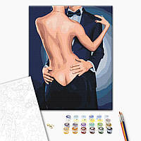 Картина за номерами "джентльменські обійми", полотно на підрамнику, акрилові фарби, 3 кисті, 40x50 см, складність 2