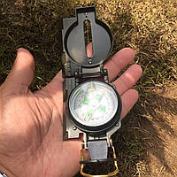 Офицерский складной компас PF-TCP металлический с лупой Зеленый